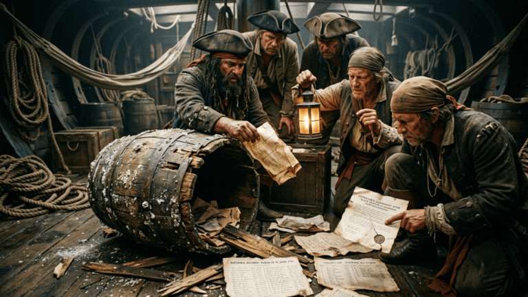 The Governor’s Ledger Revealed a Name Erased for Twenty Years—But When the Old Harbor Clerk Began to Read, the Merchant Lunged to Burn the Manifest and Silence the Truth of the Abandoned Crew Forever.