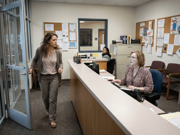 “Her hair is GLUED to the desk!” — I pushed past the terrified school staff to save my daughter, but the teacher’s reaction broke…
